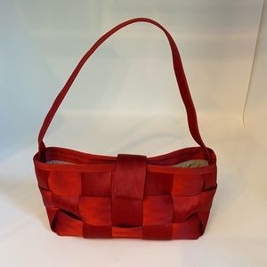 Harvey's Seatbelt Baguette Purse Handbag in Red